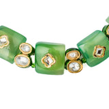 Saadgi Green Womens Contemporary Choker Necklace Set