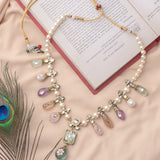 Florence Gold Plated Multicolored Contemporary Womens Short Necklace Set