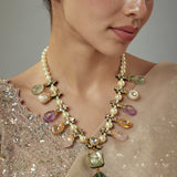 Florence Gold Plated Multicolored Contemporary Womens Short Necklace Set