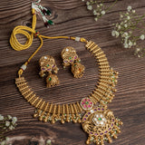 Isvaraah 2.0 Gold Plated Short Necklace Set with Pair of Earrings