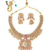 Isvaraah 2.0 Gold Plated Short Necklace Set with Pair of Earrings