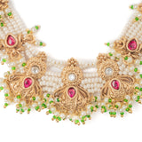Isvaraah 2.0 Gold Plated Multicolored Choker Necklace Set with Pair of Earrings