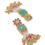 Isvaraah 2.0 Gold Plated Pink Long Necklace Set with Pair of Earrings