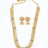 Isvaraah 2.0 Gold Plated Long Necklace Set with Pair of Earrings