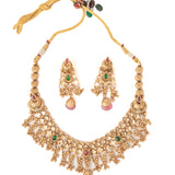 Isvaraah 2.0 Gold Plated Multicolored Short Necklace Set with Pair of Earrings