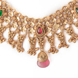 Isvaraah 2.0 Gold Plated Multicolored Short Necklace Set with Pair of Earrings
