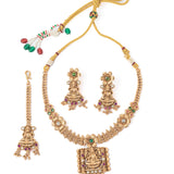 Isvaraah 2.0 Gold Plated Short Necklace Set with Maangtikka & Pair of Earrings