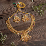 Isvaraah 2.0 Gold Plated Short Necklace Set with Pair of Earrings