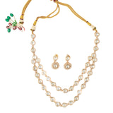 Isvaraah 2.0 Gold Plated Diamond Short Necklace Set with Pair of Earrings
