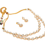Isvaraah 2.0 Gold Plated Diamond Short Necklace Set with Pair of Earrings