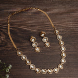Isvaraah 2.0 Gold Plated Diamond Short Necklace Set with Pair of Earrings