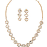 Isvaraah 2.0 Gold Plated Diamond Short Necklace Set with Pair of Earrings