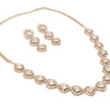 Isvaraah 2.0 Gold Plated Diamond Short Necklace Set with Pair of Earrings