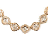 Isvaraah 2.0 Gold Plated Diamond Short Necklace Set with Pair of Earrings