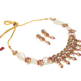 Isvaraah 2.0 Gold Plated Pink Plated Choker Necklace Set with Pair of Earrings