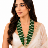 Emerald Elegance Multi-Layer Beaded Necklace