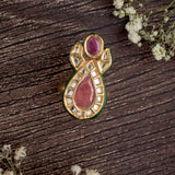 Saadgi Gold Plated Multicolored Womens Kundan, Polki Ring