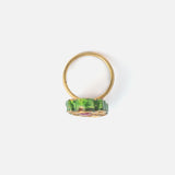 Saadgi Gold Plated Multicolored Womens Kundan, Polki Ring
