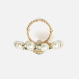 Saadgi Gold Plated Green Womens Kundan, Polki Ring