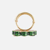 Saadgi Gold Plated Multicolored Womens Kundan, Polki Ring