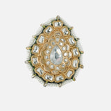 Saadgi Gold Plated Womens Kundan, Polki Ring