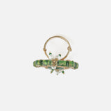 Saadgi Gold Plated Green Womens Kundan Ring