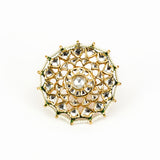 Saadgi Gold Plated Kundan, Polki Womens Ring