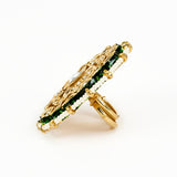 Saadgi Gold Plated Kundan, Polki Womens Ring
