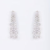 White Finish Zircon Dangler Earrings