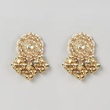 Gold Finish Kundan Polki Dangler Earrings