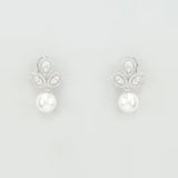 White Finish Zircon Dangler Earrings