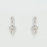 White Finish Zircon Dangler Earrings