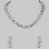 White Finish Zircon Diamond Necklace Set