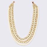 Gold Finish Pearl & Kundan Polki Mala