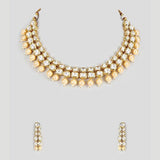 Gold Finish Kundan Polki Necklace Set