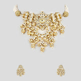 Gold Finish Kundan Polki Necklace Set