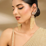 Peacock Polki Jhumka Earrings