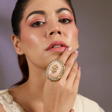 Royal Kundan Medallion Ring