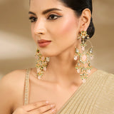 Peach Quartz Polki Earrings