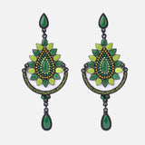 Florence Black & Green Womens Pair of Drop Earrings