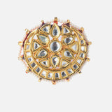 Gold Plated Womens Kundan & Polki Adjustable Ring
