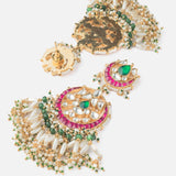 Morpankh Gold Plated MultiWomens Kundan, Polki Pair of Earrings (Freesize)