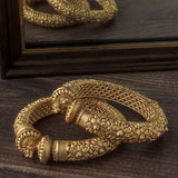 Gold Plated Temple Womens Pair of Bangles