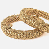 Gold Plated Temple Womens Pair of Bangles
