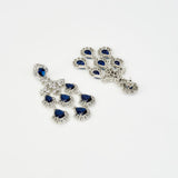 Zia Silver Plated Blue Zircon Womens Pair of Danglers Earrings (Freesize)