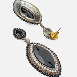 Florence Silver Plated Black Womens Pair of Drop Earrings