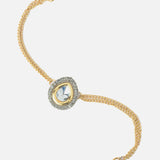 Gold Plated Kundan, Polki Womens Bracelet