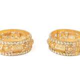 Gold Plated Womens Kundan, Polki Pair of Bangle
