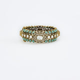 Florence Gold Plated Green Womens Zircon Kadas (2.4,2.6)