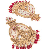 Isvaraah 2.0 Gold Plated Pink Womens Pair of Chandbali Earrings